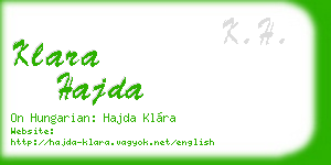 klara hajda business card