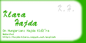 klara hajda business card